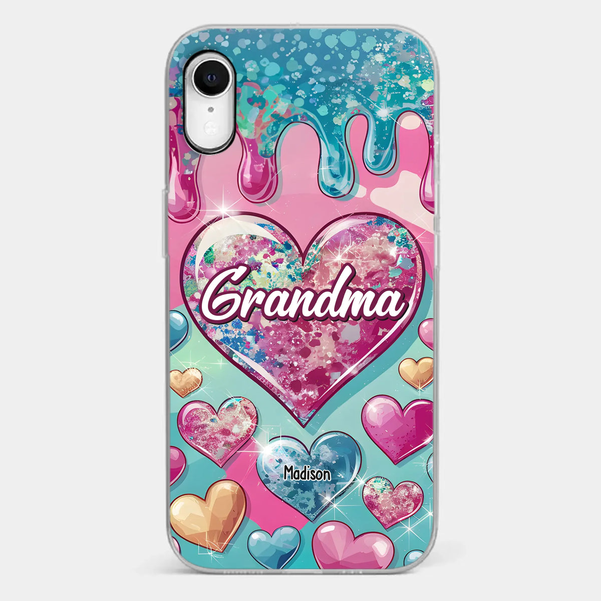 A Grandmother’s Heart Holds Forever Love - Family Personalized Custom 3D Inflated Effect Printed Clear Phone Case - Gift For Mom, Grandma