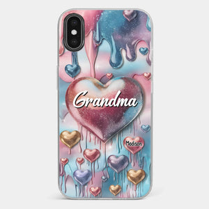 Forever In Grandmother's Heart - Family Personalized Custom 3D Inflated Effect Printed Clear Phone Case - Gift For Mom, Grandma