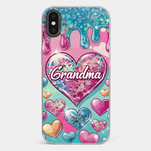 A Grandmother’s Heart Holds Forever Love - Family Personalized Custom 3D Inflated Effect Printed Clear Phone Case - Gift For Mom, Grandma