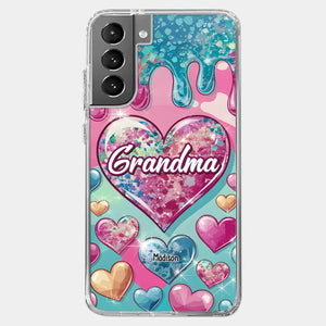 A Grandmother’s Heart Holds Forever Love - Family Personalized Custom 3D Inflated Effect Printed Clear Phone Case - Gift For Mom, Grandma