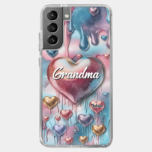 Forever In Grandmother's Heart - Family Personalized Custom 3D Inflated Effect Printed Clear Phone Case - Gift For Mom, Grandma