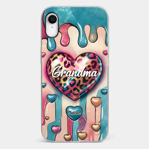 Her Love Is Infinite, Her Bond Unbreakable - Family Personalized Custom 3D Inflated Effect Printed Clear Phone Case - Gift For Mom, Grandma