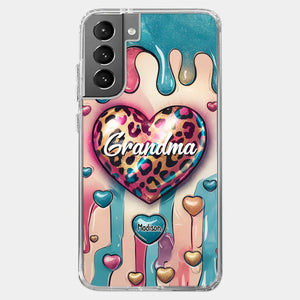 Her Love Is Infinite, Her Bond Unbreakable - Family Personalized Custom 3D Inflated Effect Printed Clear Phone Case - Gift For Mom, Grandma