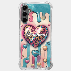 Her Love Is Infinite, Her Bond Unbreakable - Family Personalized Custom 3D Inflated Effect Printed Clear Phone Case - Gift For Mom, Grandma