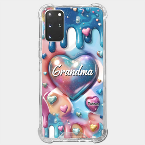 The Love For Grandkids Fills Your Heart Endlessly - Family Personalized Custom 3D Inflated Effect Printed Clear Phone Case - Gift For Mom, Grandma