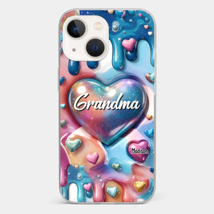 The Love For Grandkids Fills Your Heart Endlessly - Family Personalized Custom 3D Inflated Effect Printed Clear Phone Case - Gift For Mom, Grandma