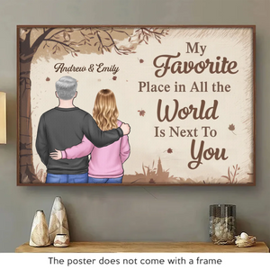 Together Is My Favorite Place To Be - Couple Personalized Custom Horizontal Poster - Gift For Husband Wife, Anniversary