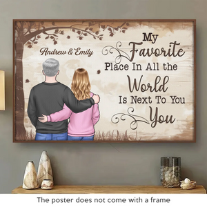 With You, I Am Always At Peace - Couple Personalized Custom Horizontal Poster - Gift For Husband Wife, Anniversary