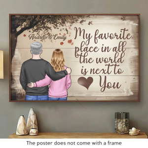 My Heart Is Yours - Couple Personalized Custom Horizontal Poster - Gift For Husband Wife, Anniversary