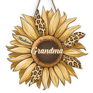 A Flower Blooms With A Grandmother's Love - Family Personalized Custom Shaped Home Decor Wood Sign - House Warming Gift For Mom, Grandma