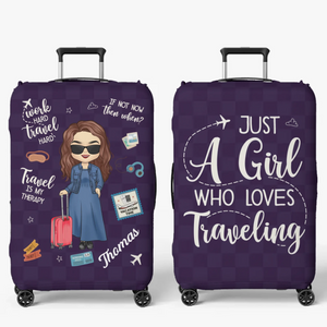 Love Is An Endless Journey - Travel Personalized Custom Luggage Cover - Summer Vacation Gift, Gift For Adventure Travel Lovers