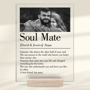 Custom Photo My Soul Found Its Match - Couple Personalized Custom Rectangle Shaped Acrylic Plaque - Gift For Husband Wife, Anniversary