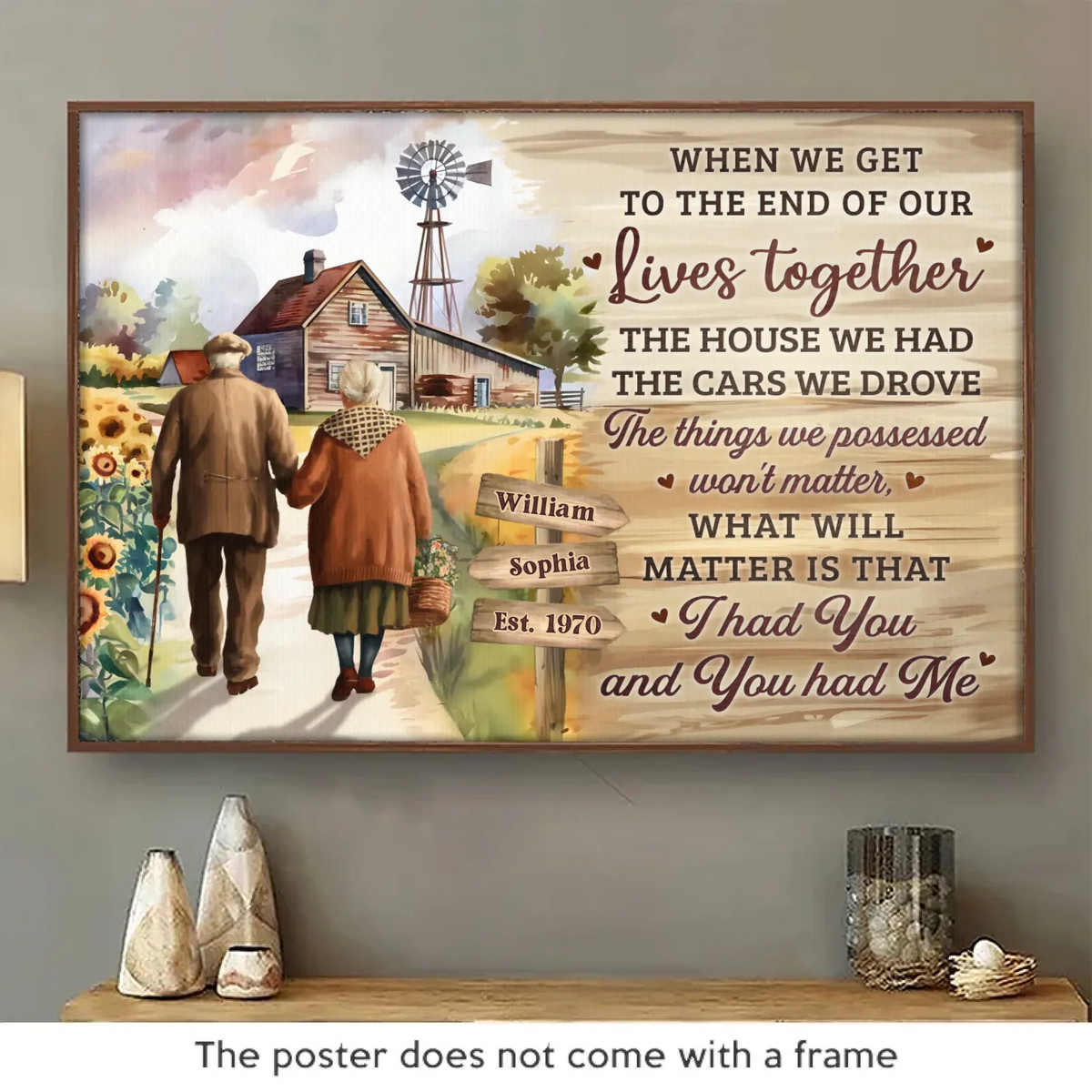 Growing Old With You Is My Favorite Adventure - Couple Personalized Custom Horizontal Poster - Gift For Husband Wife, Anniversary