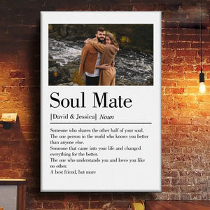 Custom Photo Soulmates, Always - Couple  Personalized Custom Vertical Canvas - Gift For Husband Wife, Anniversary