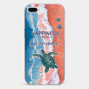 Happiness Is Being A Grandma - Family Personalized Custom 3D Inflated Effect Printed Clear Phone Case - Gift For Mom, Grandma