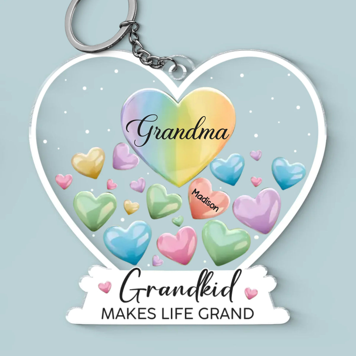 Life Is Better With Grandkids - Family Personalized Custom Shaped Acrylic Keychain - Gift For Grandma, Grandpa, Grandkid
