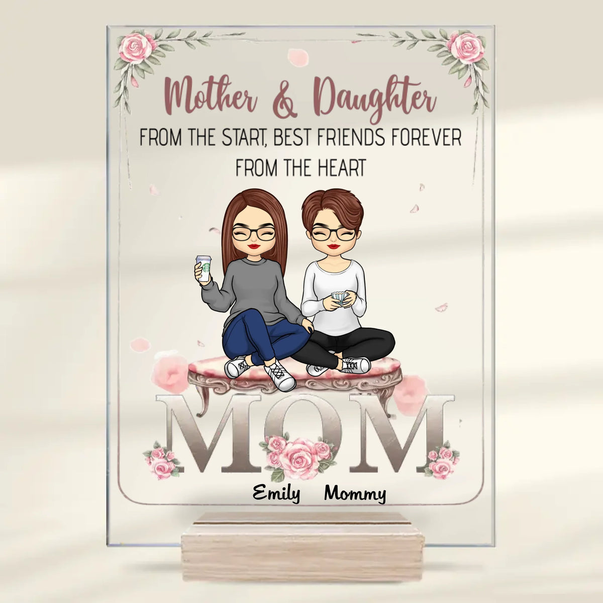 My First Role Model, My Forever Hero - Family Personalized Custom Rectangle Shaped Acrylic Plaque - Gift For Mom, Daughter