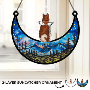 Your Purrs Echo In Our Memories - Memorial Personalized Window Hanging Suncatcher Ornament - Sympathy Gift For Pet Owners, Pet Lovers