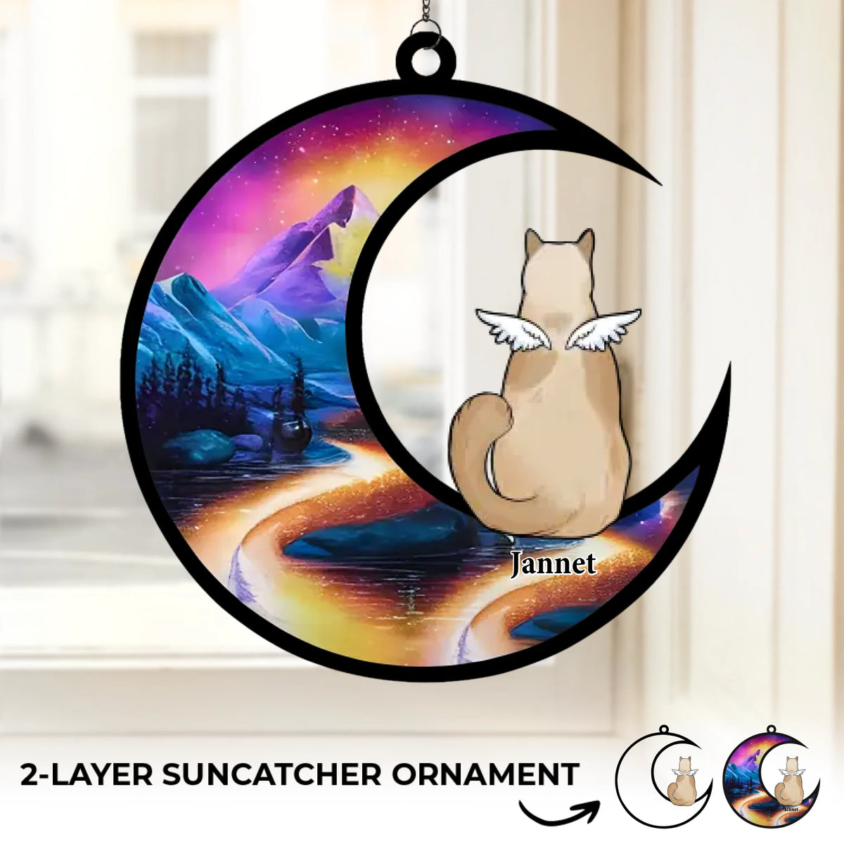 Some Angels Have Whiskers - Memorial Personalized Window Hanging Suncatcher Ornament - Sympathy Gift For Pet Owners, Pet Lovers