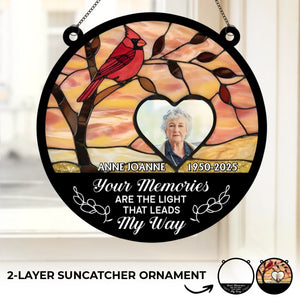 Custom Photo Celebrate Memories That Shine Brightly - Memorial Personalized Window Hanging Suncatcher Ornament - Sympathy Gift For Family Members