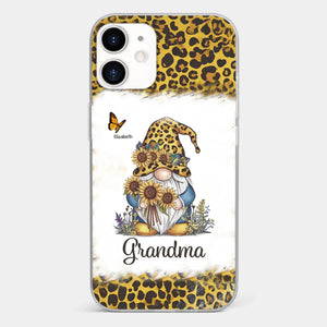 A Gnome’s Wisdom, A Grandma’s Heart - Family Personalized Custom Clear Phone Case - Gift For Mom, Grandma