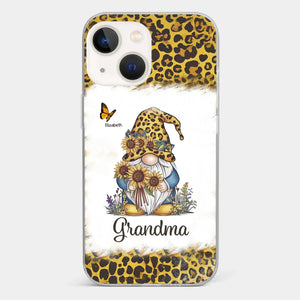 A Gnome’s Wisdom, A Grandma’s Heart - Family Personalized Custom Clear Phone Case - Gift For Mom, Grandma