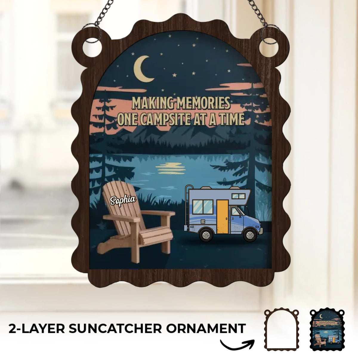 Making Memories And Leaving Footprints - Family Personalized Window Hanging Suncatcher - Gift For Yourself, Best Friends, Siblings, Family Members