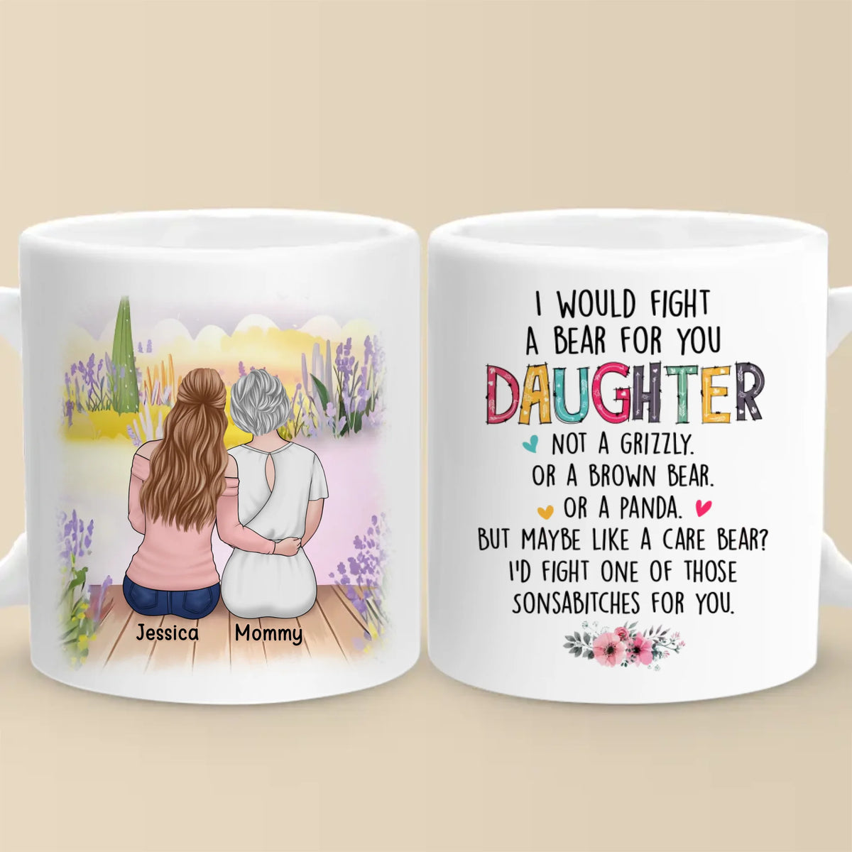 Anything For My Daughter - Family Personalized Custom Mug - Gift For Mom, Daughter
