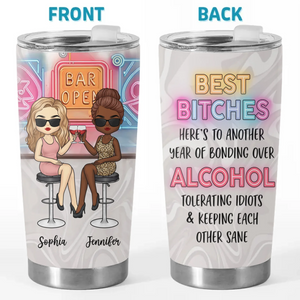 Cheers To Friendship And Endless Sips - Bestie Personalized Custom Tumbler -  Gift For Best Friends, BFF, Sisters