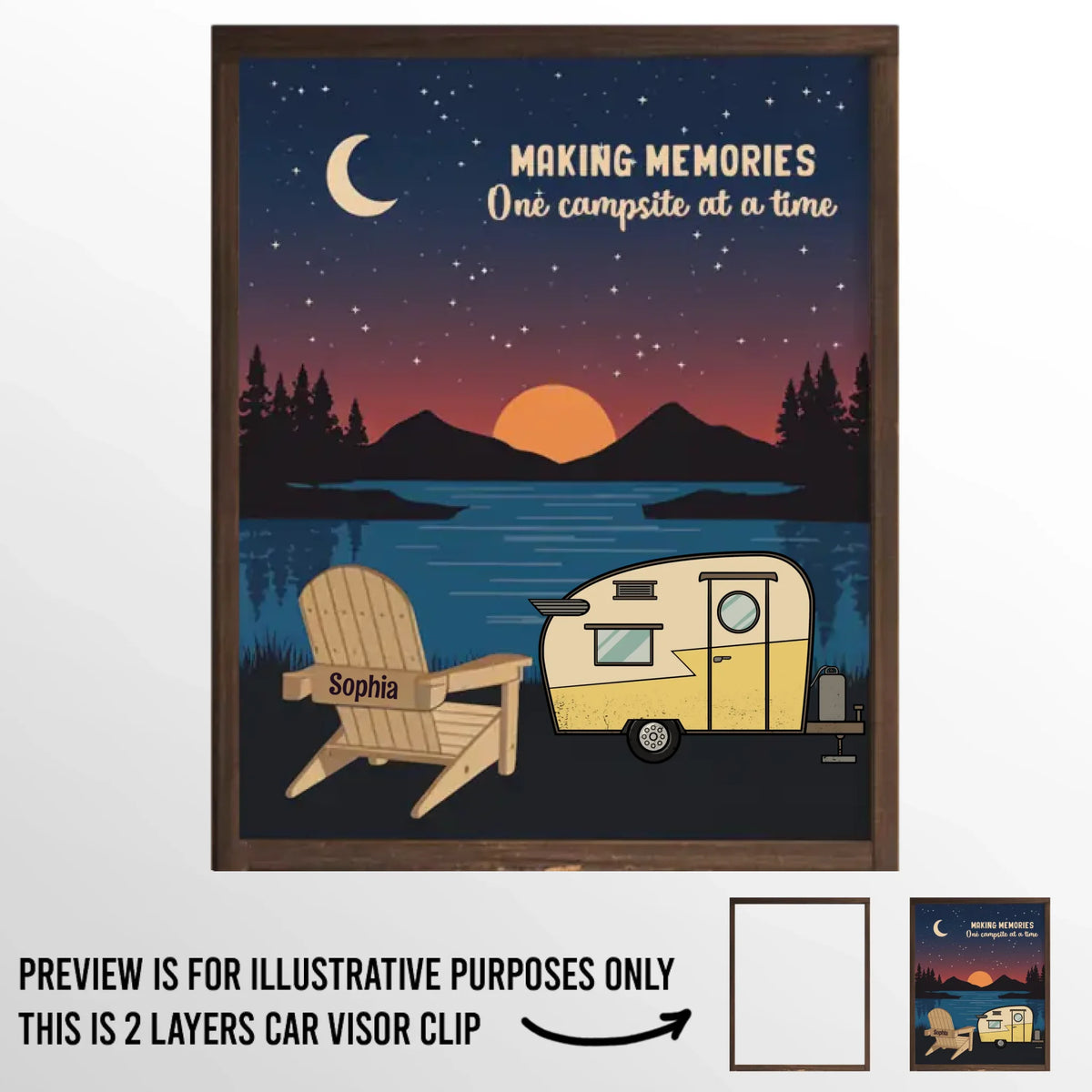 Adventure Awaits In Every Sunrise - Family Personalized Custom Car Visor Clip - Gift For Yourself, Best Friends, Siblings, Family Members