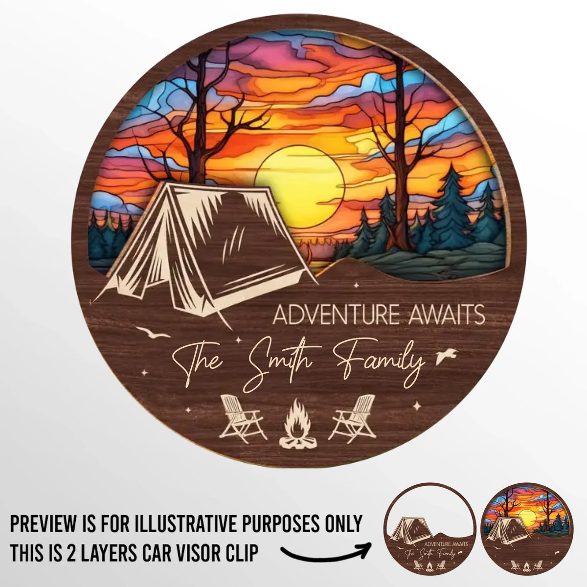 Breathe In Nature - Family Personalized Custom Car Visor Clip - Gift For Yourself, Best Friends, Siblings, Family Members