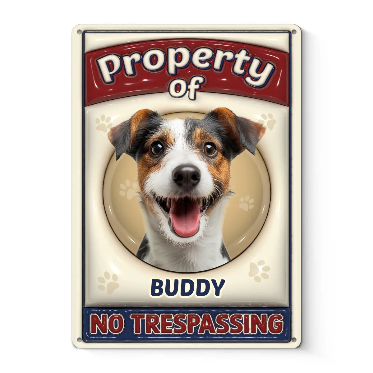 Custom Photo Property Of My Fur Baby - Dog & Cat Personalized Custom 3D Inflated Effect Printed Home Decor Metal Sign - House Warming Gift For Pet Owners, Pet Lovers