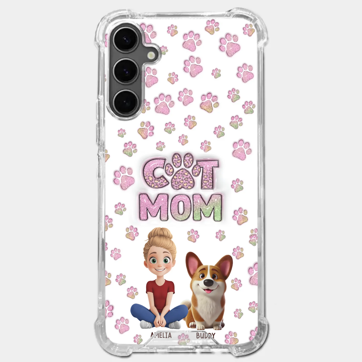 Home Is Where The Paws Are - Dog & Cat Personalized Custom 3D Inflated Effect Printed Clear Phone Case - Gift For Pet Owners, Pet Lovers