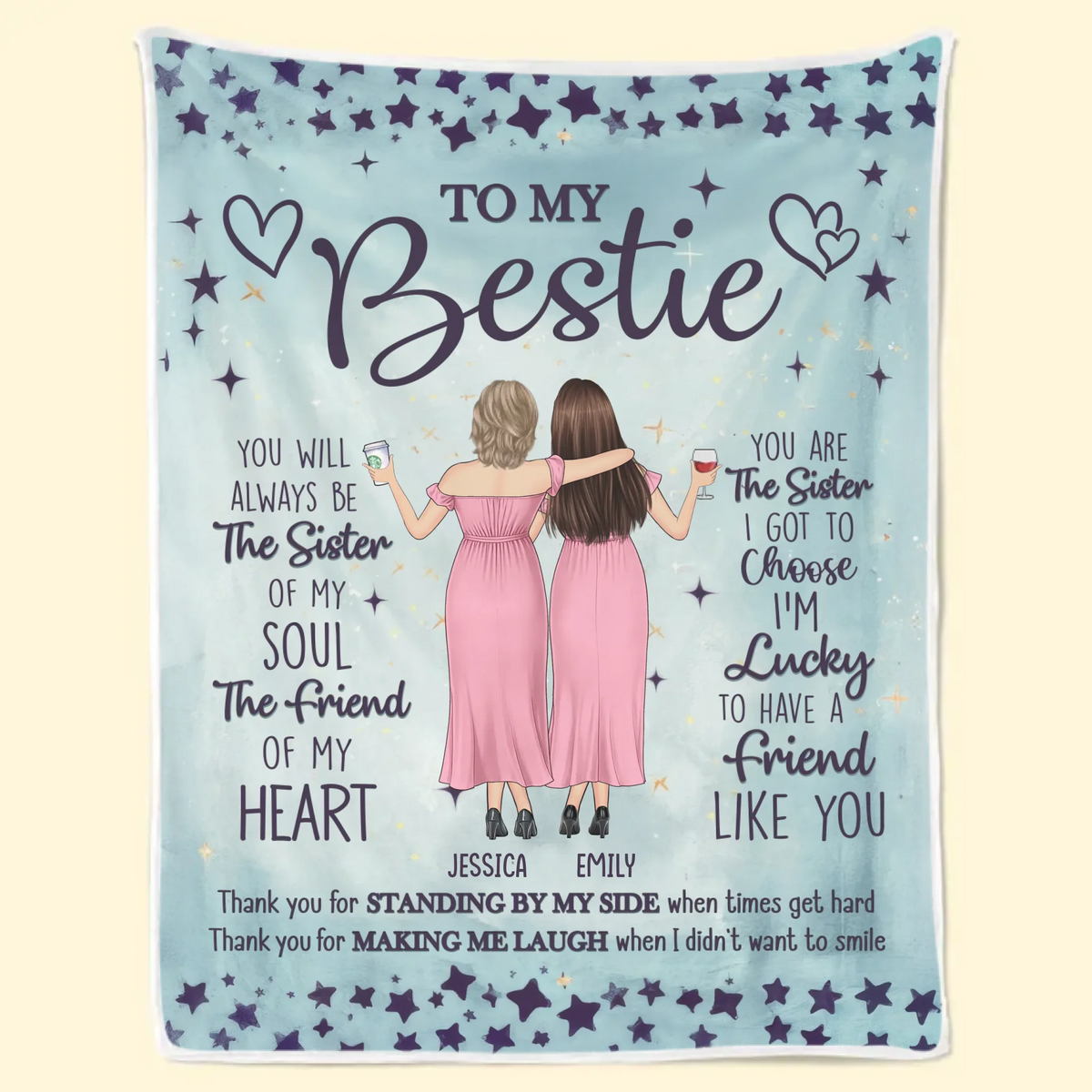 You Are The Sister I Got To Choose - Bestie Personalized Custom Blanket - Gift For Best Friends, BFF, Sisters