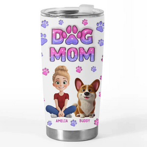 Furry Friends, Full Heart - Dog & Cat Personalized Custom 3D Inflated Effect Printed Tumbler - Gift For Pet Owners, Pet Lovers