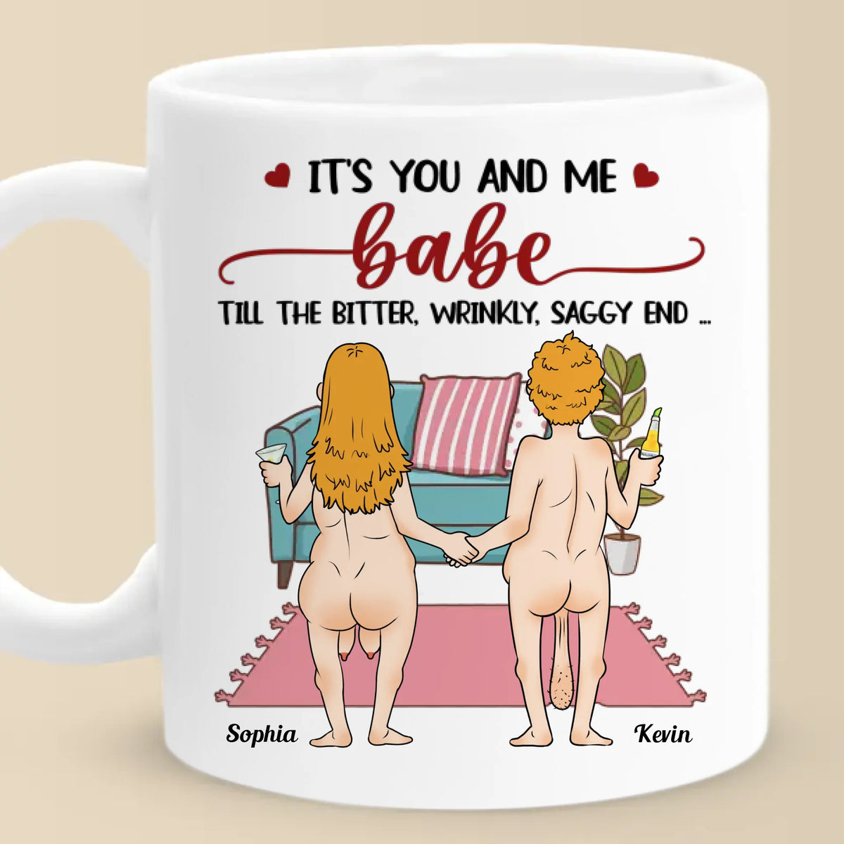 It's You And Me, Babe - Couple Personalized Custom Mug - Gift For Husband Wife, Anniversary