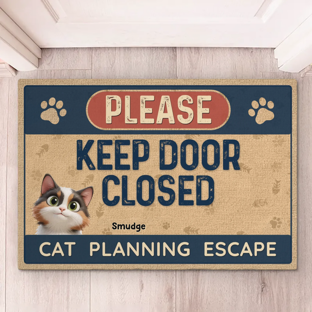 Perfect For The Person Who Lives With Furry Little Bosses - Cat Personalized Custom Home Decor Decorative Mat - House Warming Gift For Pet Owners, Pet Lovers