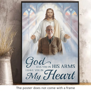 Custom Photo Wrapped In God’s Love, Held In My Heart - Memorial Personalized Custom Vertical Poster - Sympathy Gift For Family Members