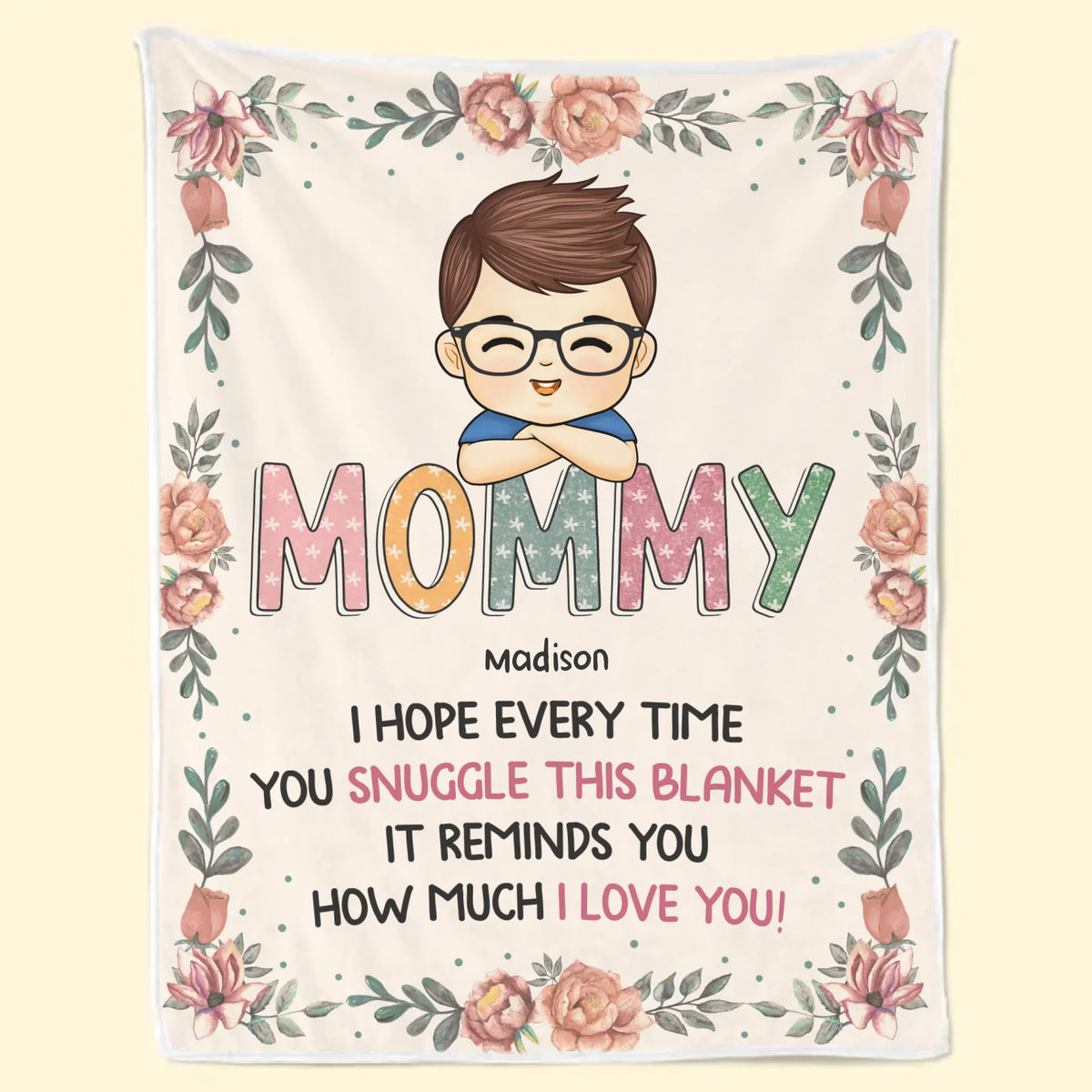 No Love Like A Mother’s Love - Family Personalized Custom Blanket - Gift For Mom, Grandma