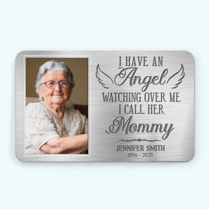 Custom Photo Gone But Never Far From My Heart - Memorial Personalized Custom Aluminum Wallet Card - Sympathy Gift For Family Members