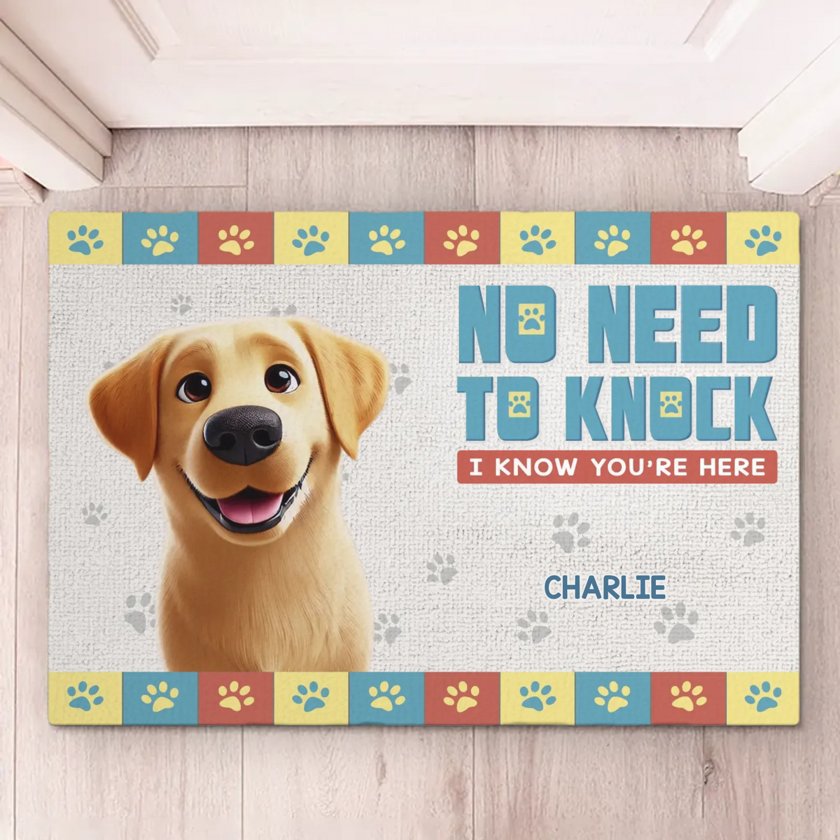 No Need To Knock, The Dog Smelled You A Block Away - Dog Personalized Custom Home Decor Decorative Mat - House Warming Gift For Pet Owners, Pet Lovers