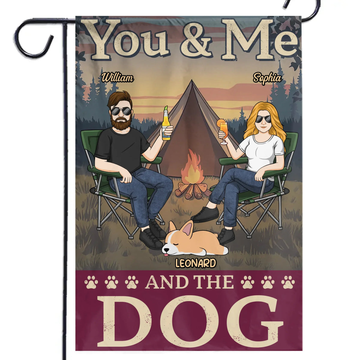 Camping Is Better With A Wagging Tail - Dog Personalized Custom Flag - Gift For Husband Wife, Pet Owners, Pet Lovers