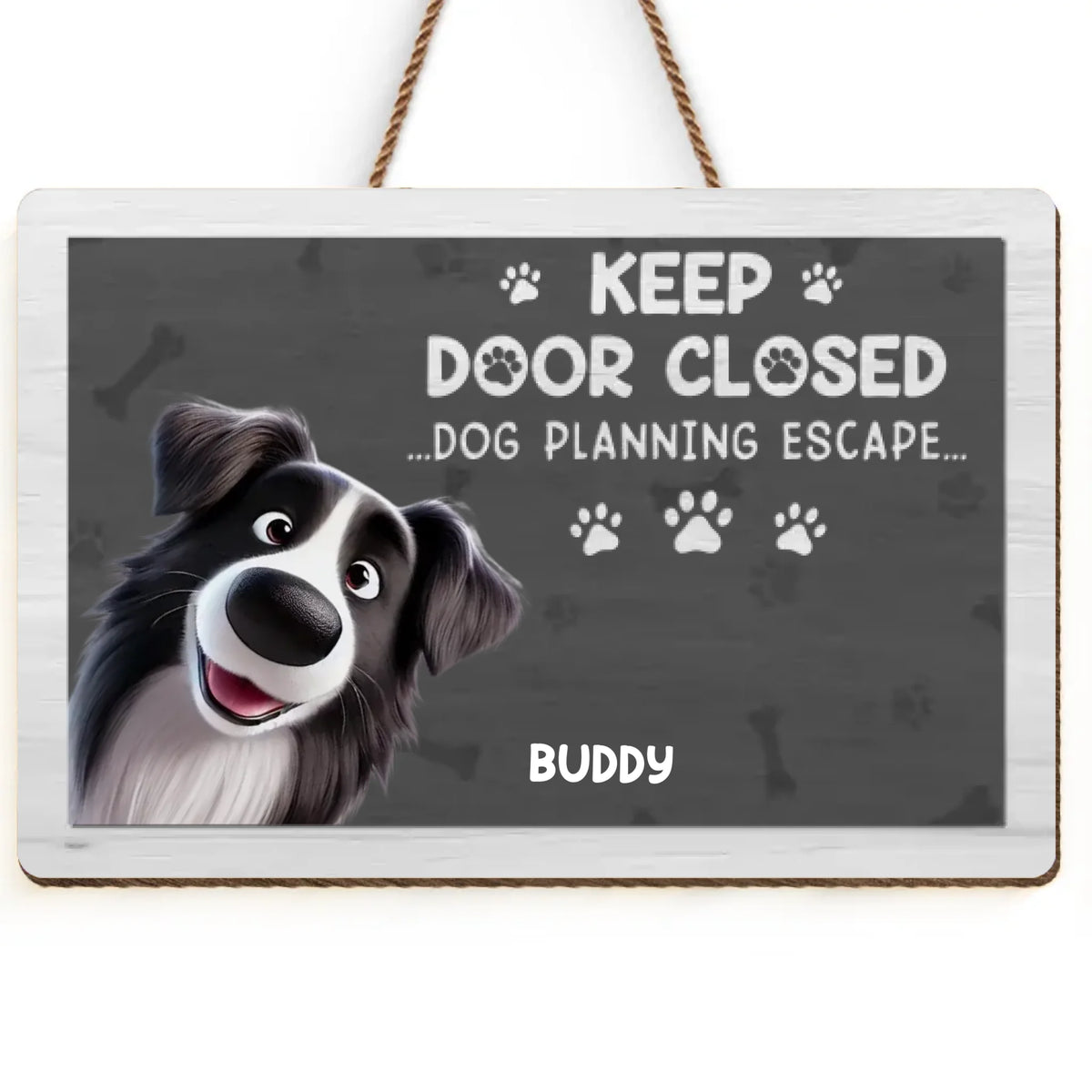 Fluffy Paws, Happy Home - Dog & Cat Personalized Custom Home Decor Wood Sign - House Warming Gift For Pet Owners, Pet Lovers