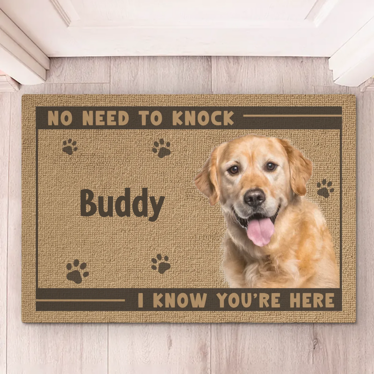 Custom Photo Wipe Your Paws, Hooman - Dog & Cat Personalized Custom Home Decor Decorative Mat - House Warming Gift For Pet Owners, Pet Lovers