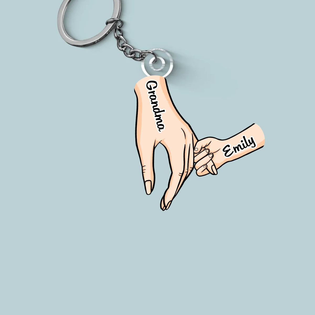 Where Love Grows - Family Personalized Custom Shaped Acrylic Keychain - Gift For Mom, Grandma