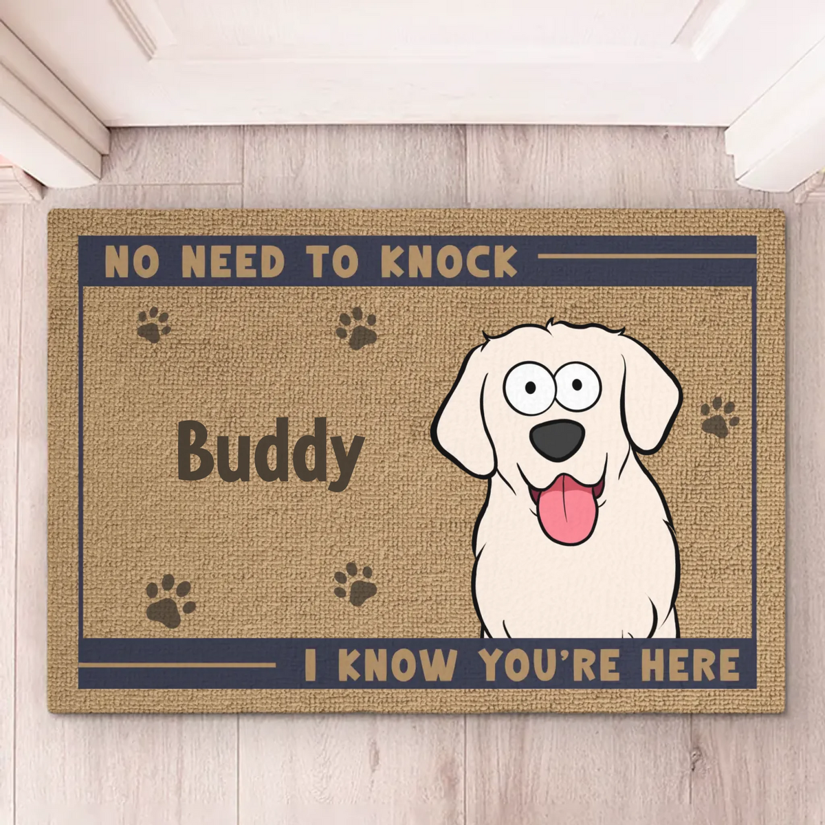 Furry Greeters Ready To Say Hello - Dog Personalized Custom Home Decor Decorative Mat - House Warming Gift For Pet Owners, Pet Lovers