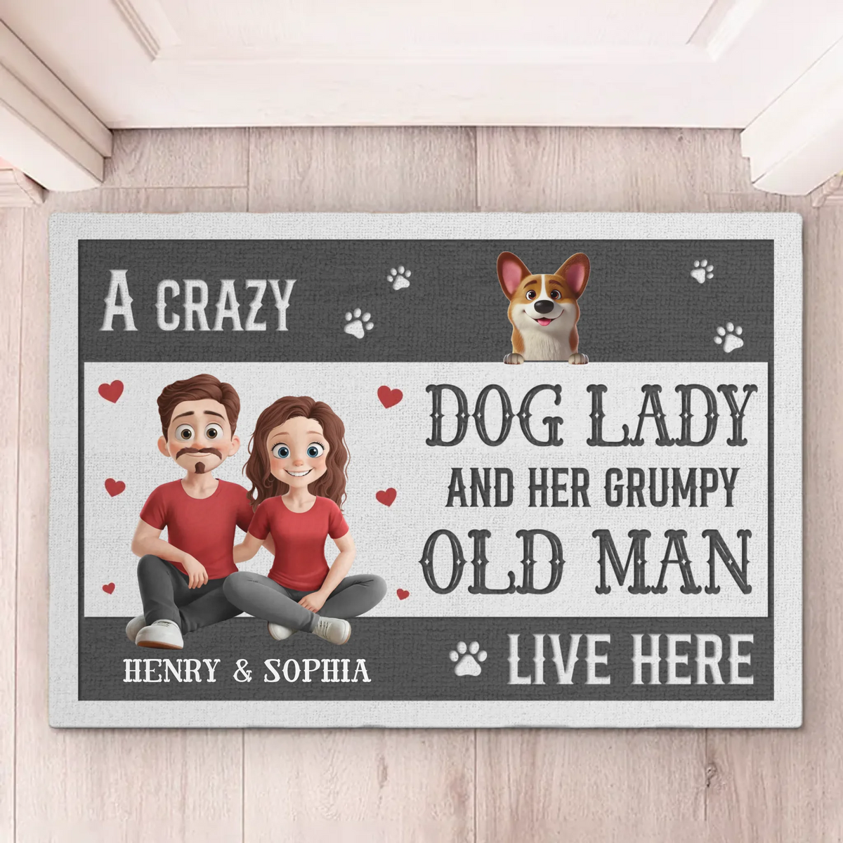 Love, Laughter And Wagging Tails - Dog Personalized Custom Home Decor Decorative Mat - House Warming Gift For Pet Owners, Pet Lovers