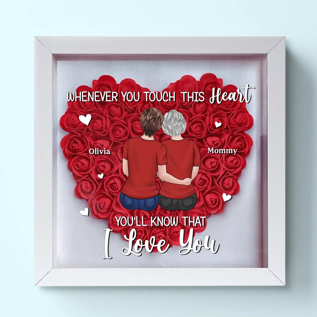 Mom And Daughter Forever - Family Personalized Custom Flower Shadow Box - Mother's Day, Gift For Mom, Grandma