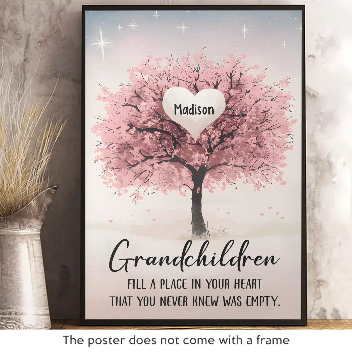 Grandchildren, Little Blessings And Endless Joy - Family Personalized Custom Vertical Poster - Gift For Grandma, Grandpa, Grandkid