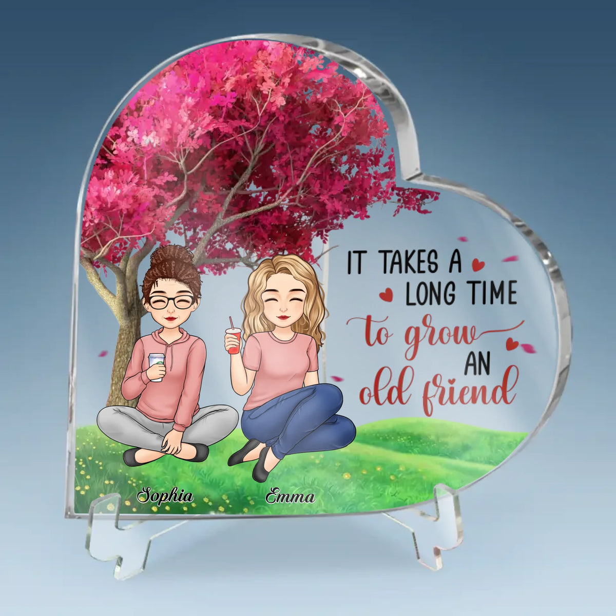 Where The Trees Whisper, Our Friendship Grows
 - Bestie Personalized Custom Heart Shaped Acrylic Plaque - Christmas Gift For Best Friends, BFF, Sisters